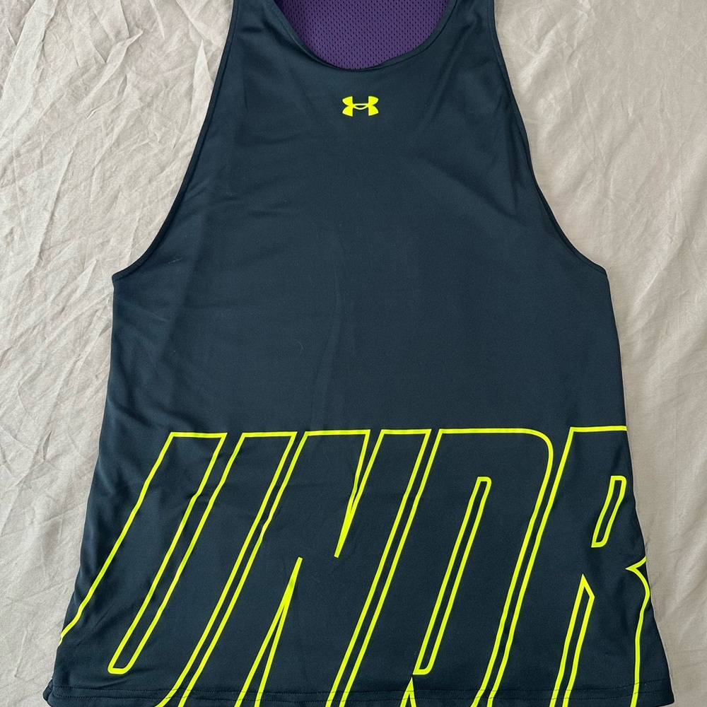 Under Armour Men's Reversible Black with Yellow Accents Tank Top
